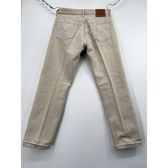 VINTAGE Levi's 501 Jeans Mens 33x29 White Denim Straight Button Fly 90s USA - Picture 2 of 14